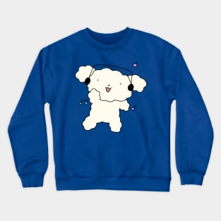 Dancing Headhpnoes White Fluffy Dog Crewneck Sweatshirt